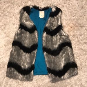 Anthropologie Elevses Faux Fur Sleeveless Coat